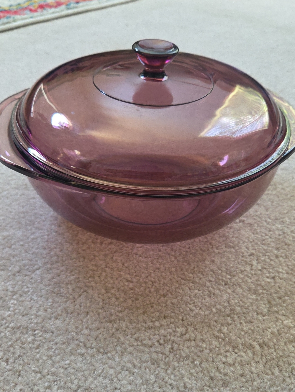 Pyrex Cranberry 2qt Round Covered Casserole Dish 024 Lid